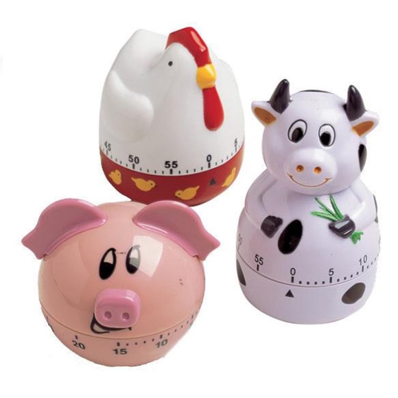 Design Imports Other - Set of 3 Unique Kitchen Timers. Farm Animals
